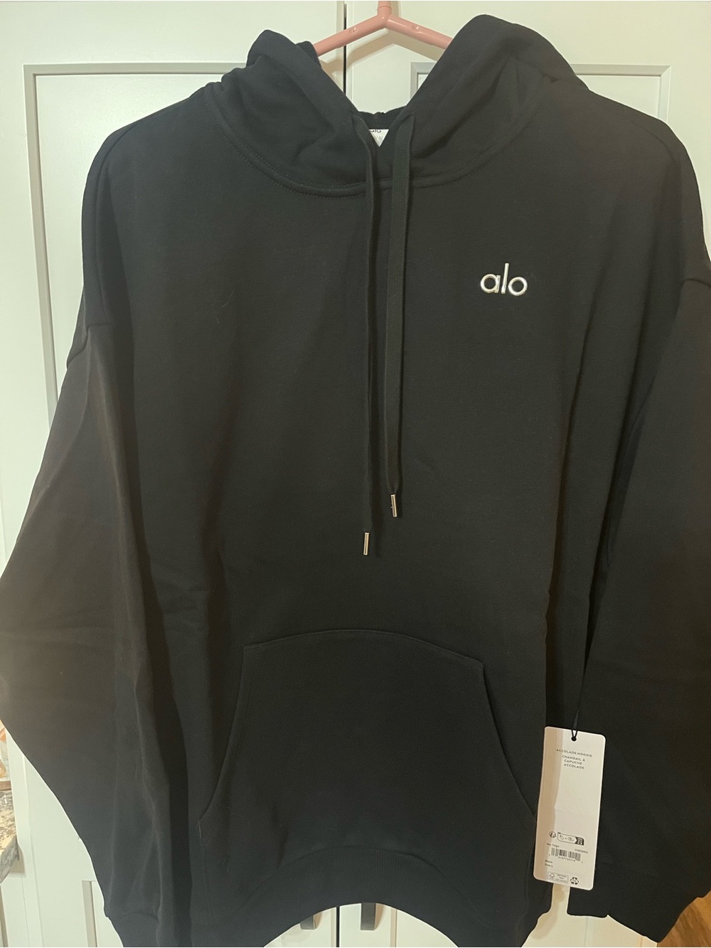 NWT Alo Yoga Accolade Hoodie Black Size Large Pullover